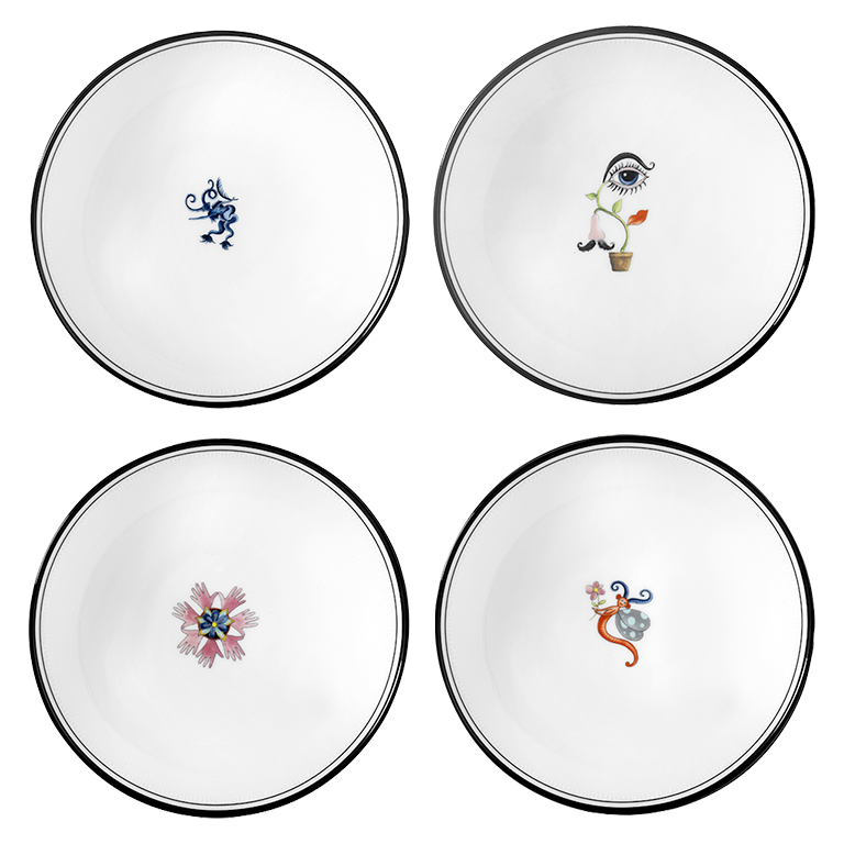 MIX DI 4 COPPETTE ARCADIA richard ginori sconto discount bowls