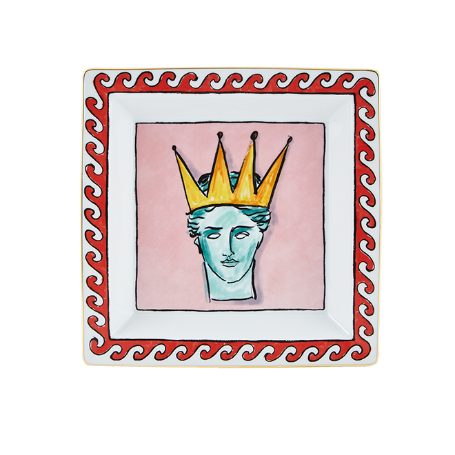 Richard Ginori IL VIAGGIO DI NETTUNO SVUOTATASCHE QUADRATO GRANDE PINK