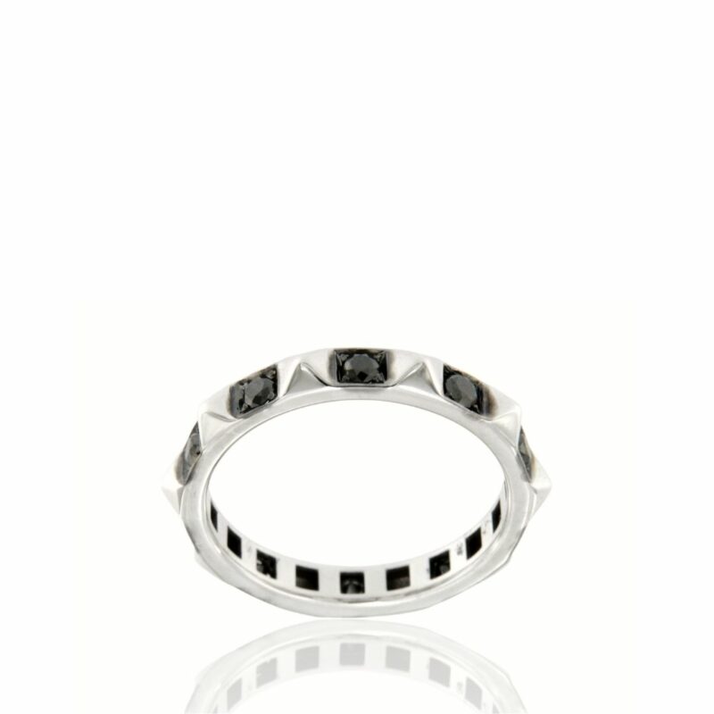 Giò ring White gold black diamonds and studs anello borchie e diamanti neri sconto discount