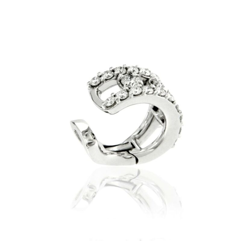 ear cuff oro bianco 1 diamanti diamonds white goldsconto discount