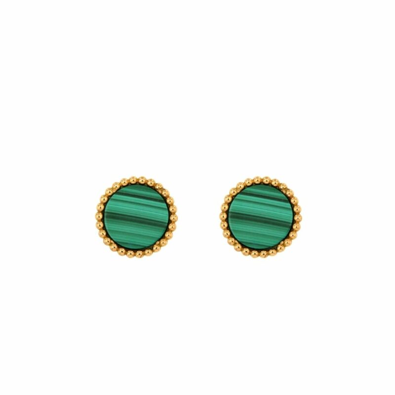 Orecchini Bollicine Oro rosa e malachite earrings malachite sconto discount