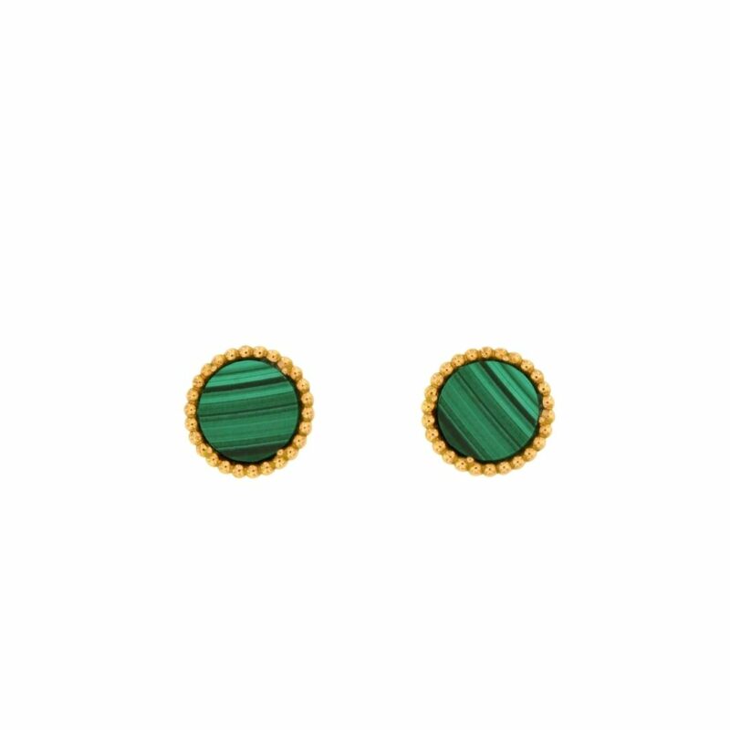 Orecchini Bollicine Oro rosa e malachite earrings sconto discount