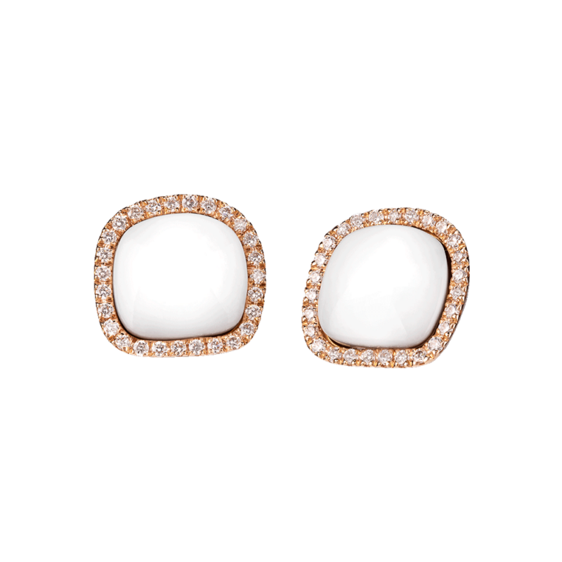 Orecchini a lobo Enchanté in oro rosa 18Kt, diamanti e kogolong EARRINGS DIAMOND SCONTO DISCOUNT