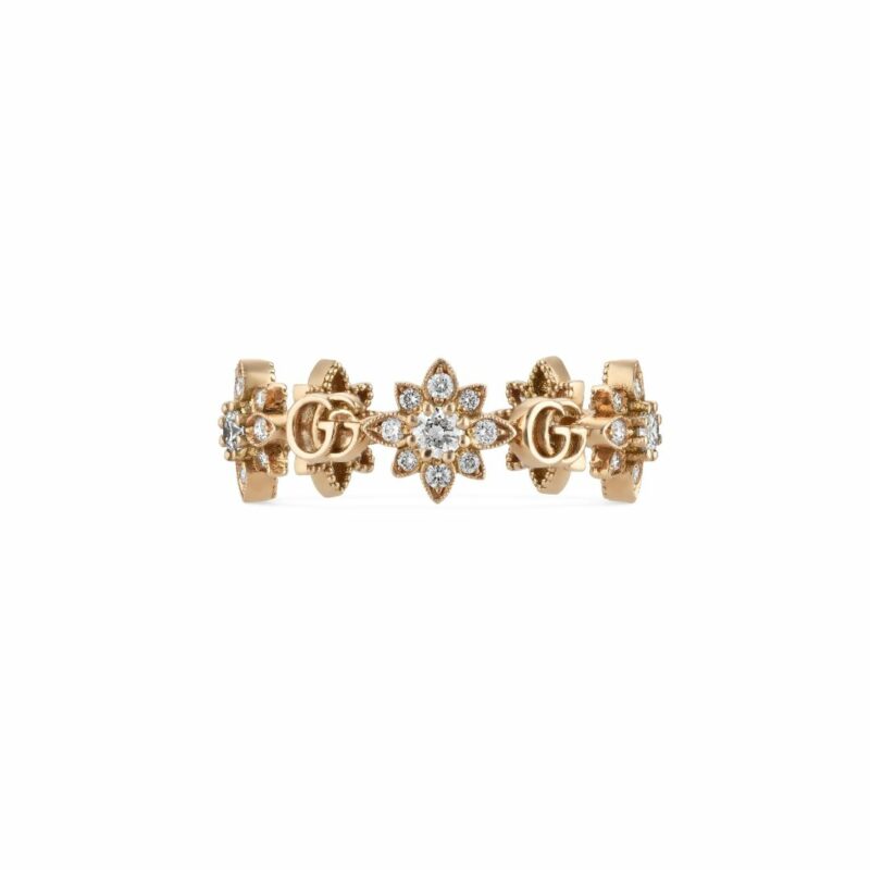 GUCCI 702391_J8540_5702_003_100_0000_Light-GUCCI Anello-con-diamantate-Flora-18-carati A RING 