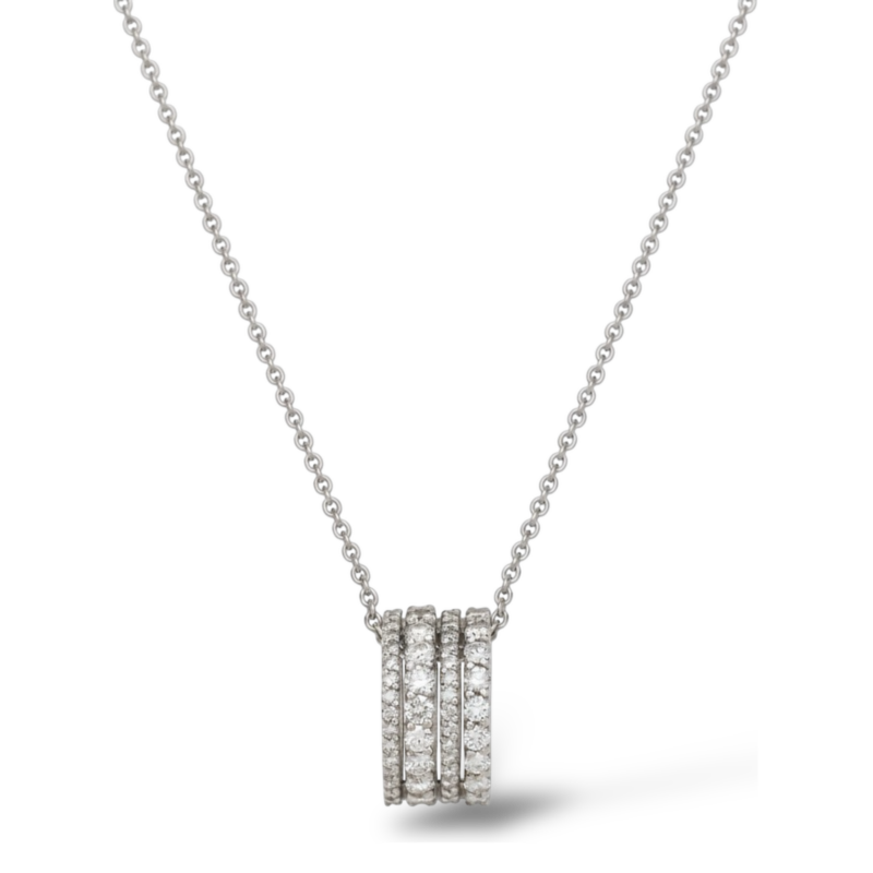 Collana in oro bianco collezione Gaia con ciondolo scorrevole Brillanti