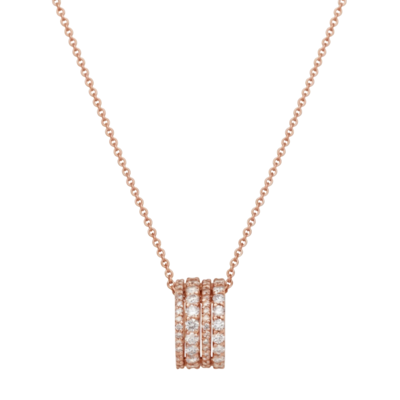 Collana Gaia in oro rosa ciondolo scorrevole Brillanti