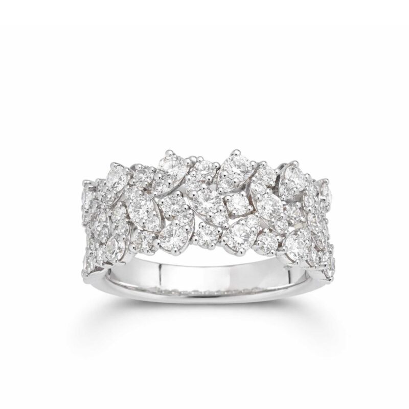 Anello Gaia in oro bianco con brillanti mosaico 1,36 ct