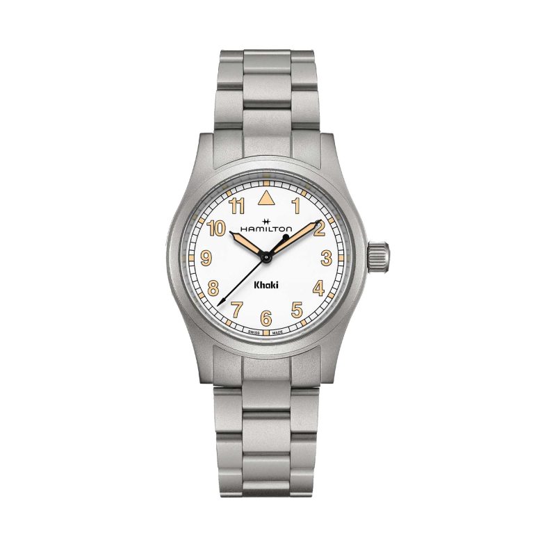 KHAKI FIELD QUARTZ QUADRANTE BIANCO 38MM