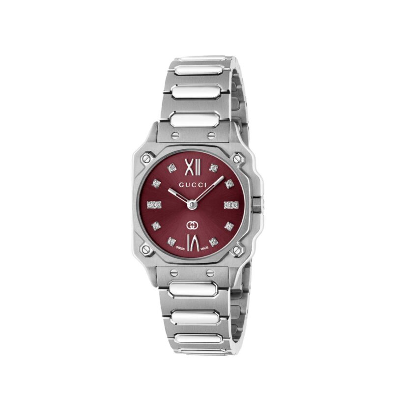 OROLOGIO G-FLAT 24 MM QUADRANTE ROSSO E CASSA IN ACCIAIO