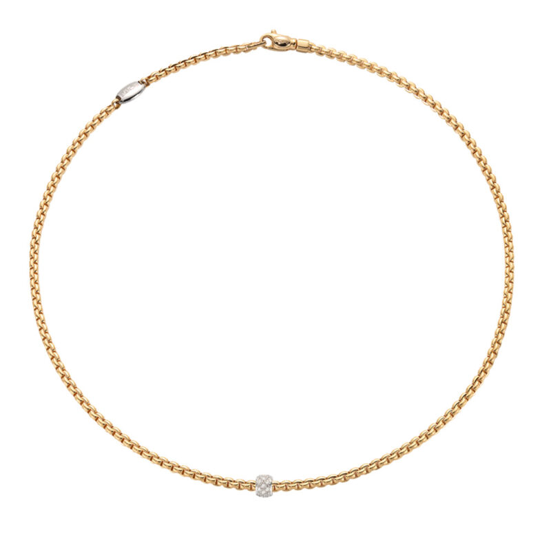 Collana Eka Flex’it oro giallo e pavé di diamanti 