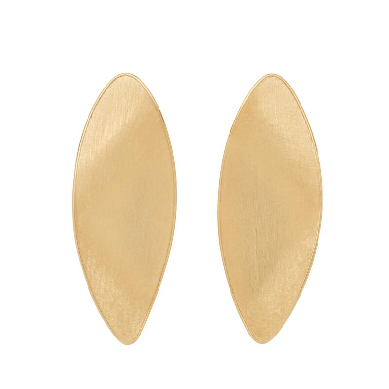 Orecchini Lunaria a lobo Grande foglie oro giallo ritorte