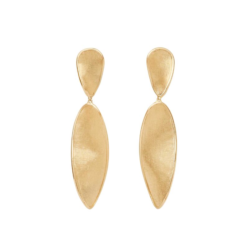 Orecchini Lunaria chandelier foglie ritorte in oro giallo