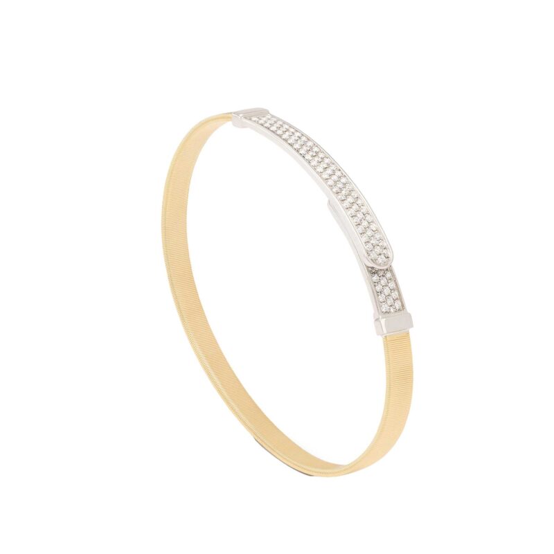 Bangle in oro giallo con pavé di diamanti