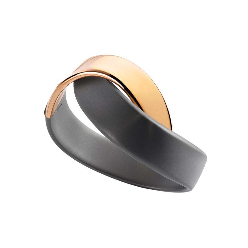 Bracciale Abbraccio titanio e oro rosa