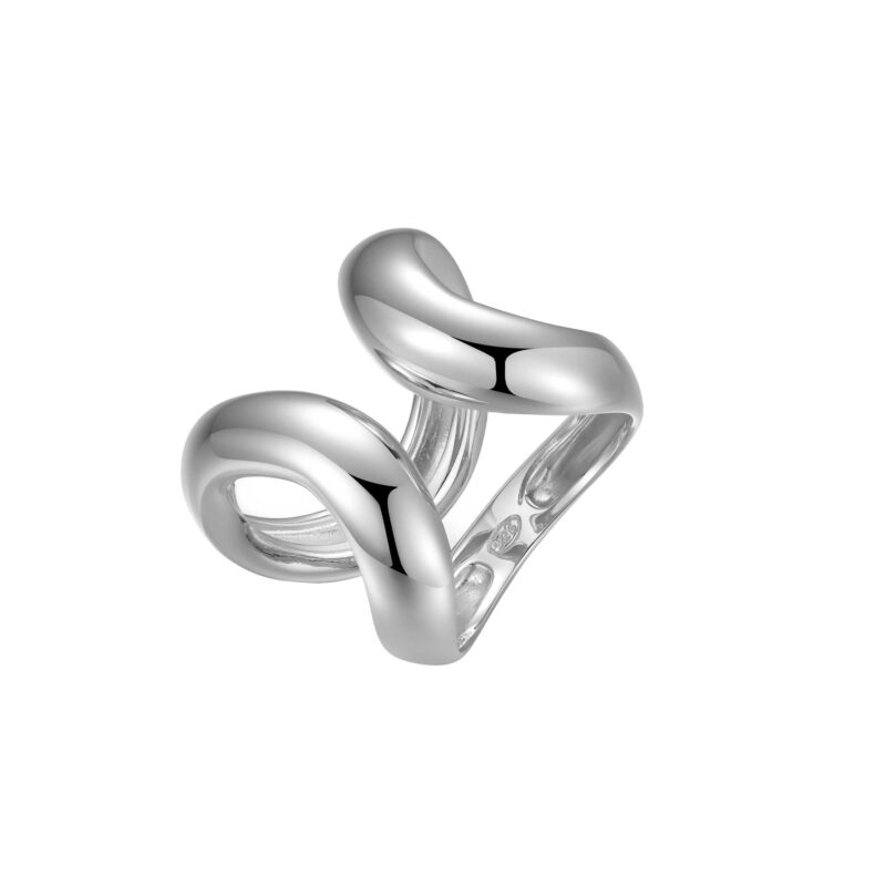 Anello Tecum a doppia fascia argento