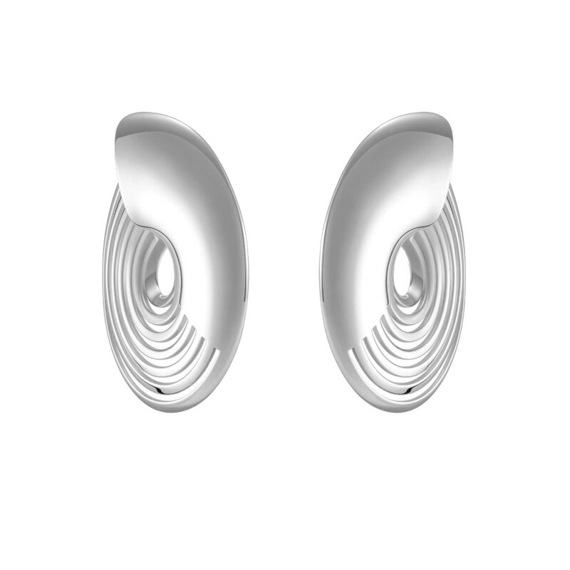 Orecchini semicerchio a lobo argento