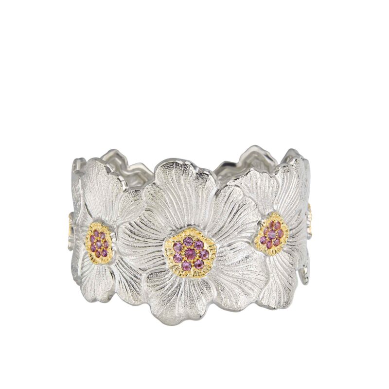 BRACCIALE BLOSSOMS SAPPHIRES IN ARGENTO