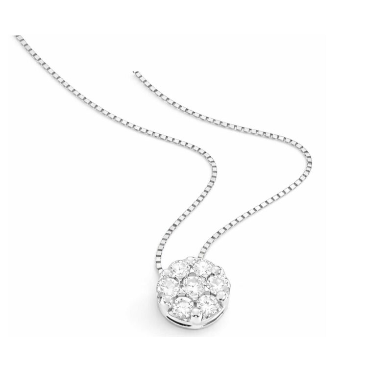 Collana Flowers Oro Bianco Diamanti Naturali