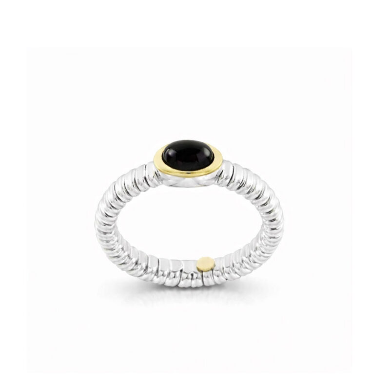 ANELLO TUBOGAS ARGENTO ORO ONICE