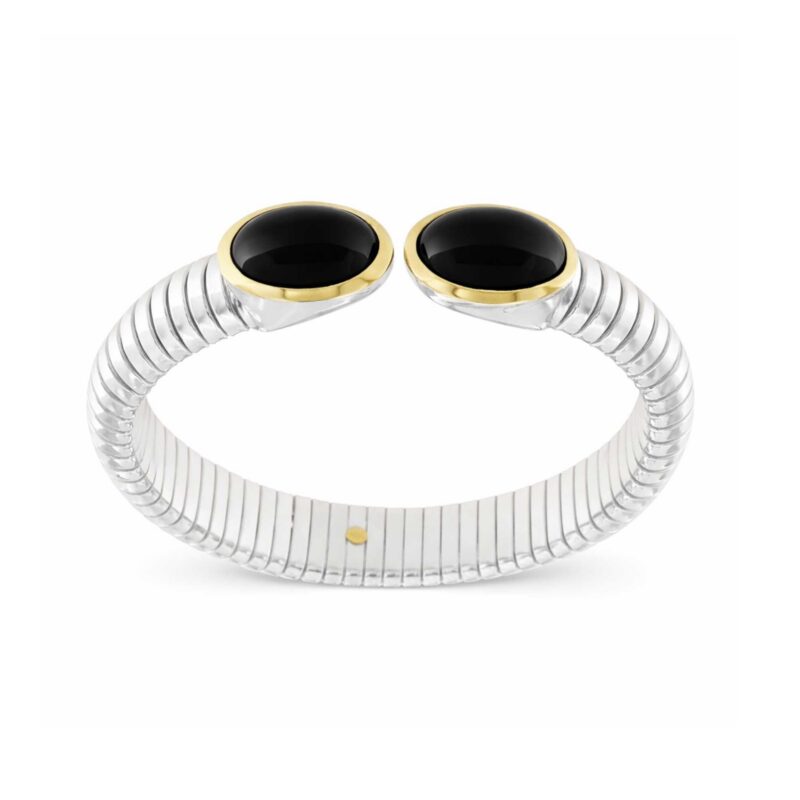 BRACCIALE TUBOGAS ARGENTO DUE PIETRE ONICE