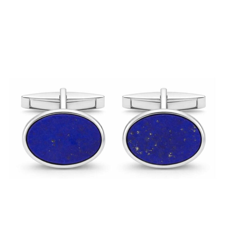 Gemelli Ovali in argento e lapis