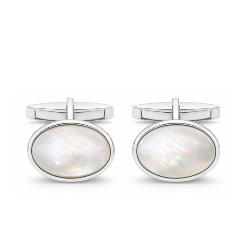 Gemelli Ovali Argento e Madreperla