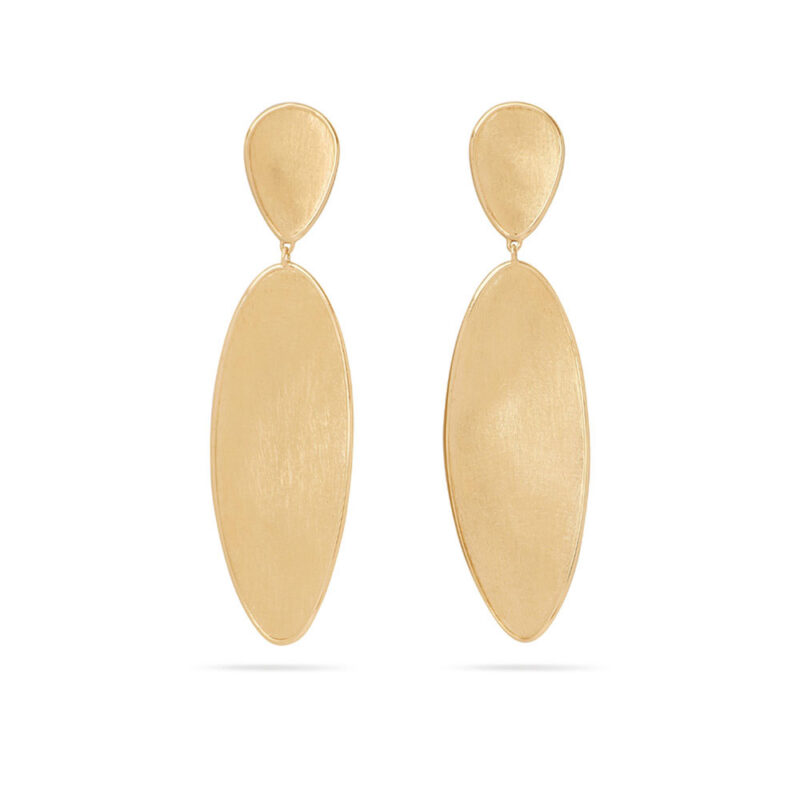 Orecchini Grande Chandelier foglie ritorte oro giallo