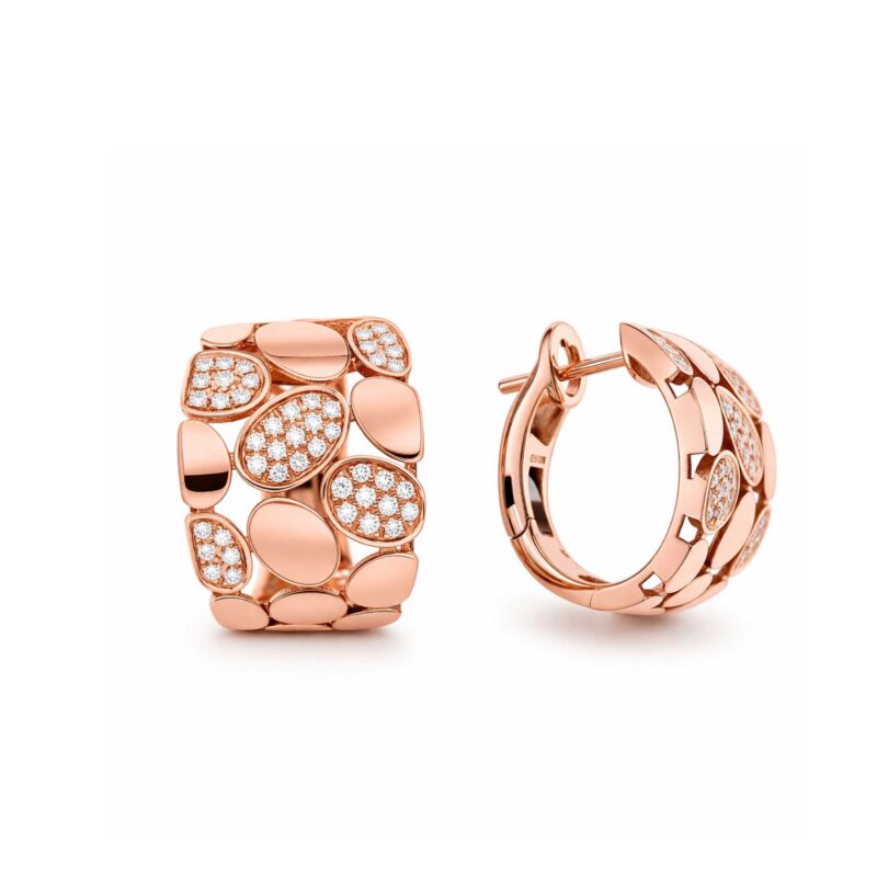 Orecchini Pantelleria semicerchio oro rosa con brillanti 0,37 ct